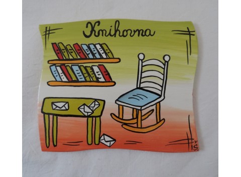 Cedulka na dveře-knihovna